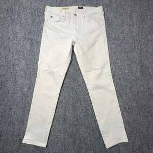 AG Adriano Goldschmied The Prima Mid-Rise Cigarette Jeans White 30R OSD1434-WHT